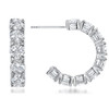 Sarah Large Prong Set Round Cubic Zirconia Hoop Earrings