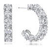 Sarah Large Prong Set Round Cubic Zirconia Hoop Earrings