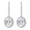 Elyse Huggie Top 4.0 Carat Oval Drop Halo Earrings, 8.56 Ct TW