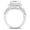 Candace CZ Cushion Cut Halo Ring with Wide Pave Band