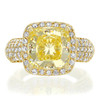 Candace CZ Cushion Cut Halo Ring with Wide Pave Band
