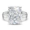 9.0 Carat Emerald Cut or Radiant Cut Triple Baguette Solitaire Ring