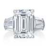 9.0 Carat Emerald Cut or Radiant Cut Triple Baguette Solitaire Ring