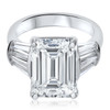 9.0 Carat Emerald Cut or Radiant Cut Triple Baguette Solitaire Ring