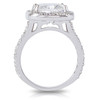 Brenina Cushion Cut CZ Halo Solitaire Engagement Ring