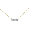 Avery Three Stone Rounds Cubic Zirconia Fixed Necklace