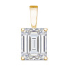 Allure Classic Emerald Cut CZ Solid Bail Solitaire Pendant