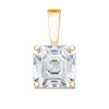 Allure Asscher Cubic Zirconia Solid Bail Solitaire Pendant