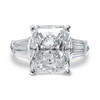 Starburst Emerald Cut Double Baguette CZ Engagement Ring