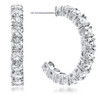 Sarah Medium Prong Set Round Cubic Zirconia Hoop Earrings