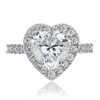 Brenina Heart CZ Halo Solitaire Engagement Ring