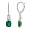 Augustine Emerald Cut with Elongated Cushion Pave Leverback Drops