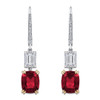 Augustine Emerald Cut with Elongated Cushion Pave Leverback Drops