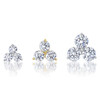 Trio of Rounds Cubic Zirconia Cluster Earrings