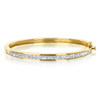 Channel Set Princess Cuts Bangle Bracelet, 6.0 CTW