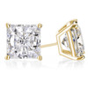 0.50 Carat Each Princess Cut CZ Stud Earrings in 14K Yellow Gold