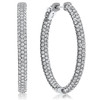 Suzanne Pave Oval Vault Lock Inside Out CZ Hoops, 4.38 Carats Total