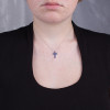 Lab Created Sapphire  Designer Inspired Cross Pendant, 0.5 Carats