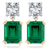 Brasilia Asscher Top Emerald Cut Drop Earrings