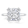 Caroline Split Prong Cushion CZ Classic Solitaire Engagement Ring