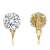 Round CZ Studs with Non Pierced Button Style Clip