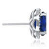 Madison Oval Lab Sapphire Halo CZ Stud Earrings