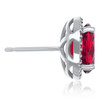 Madison Oval Lab Created Ruby Halo CZ Stud Earrings