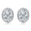 Madison Oval Cubic Zirconia Halo CZ Stud Earrings