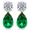 Arlene Round Top with Color Pear Drop Cubic Zirconia Earrings