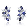 Cassandra Large Pear and Marquise CZ and Lab Sapphire Cluster Earrings