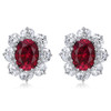 Oslo 1.5 Carat Oval with CZ Ovals Cluster Earrings with Non Pierced Clips