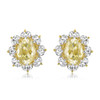 Oslo 1.5 Carat Oval with CZ Ovals Cluster Earrings with Non Pierced Clips