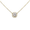 3.0 Carat Round Bella CZ Fixed Bezel Pendant Necklace in 14K White Gold, 18 inches