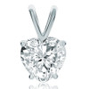 2.0 Carat Heart CZ Classic Solitaire Pendant in 14K White Gold