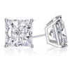 Cubic Zirconia Princess Cut Stud Earring in 14K white gold