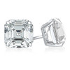 2.5 Ct Each Asscher Cut CZ Stud Earrings in 14K Yellow Gold with Threaded Posts