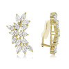 Cassandra Pear & Marquise Cluster CZ Earrings with Non Pierced Clips - Sale