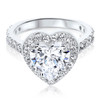 1.5 Carat Brenina Heart CZ Halo Solitaire Engagement Ring