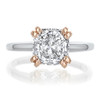 2.5 Carat Caroline Split Prong Cushion CZ Classic Solitaire Engagement Ring