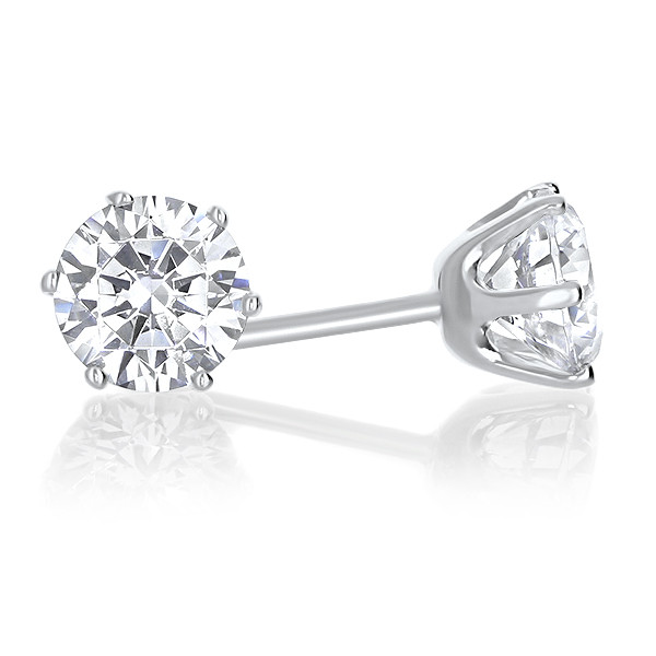Studex Orecchini A Perno Sensibili – Zirconia Cubica Placcato Oro, 6 Mm, Ipoallergenici