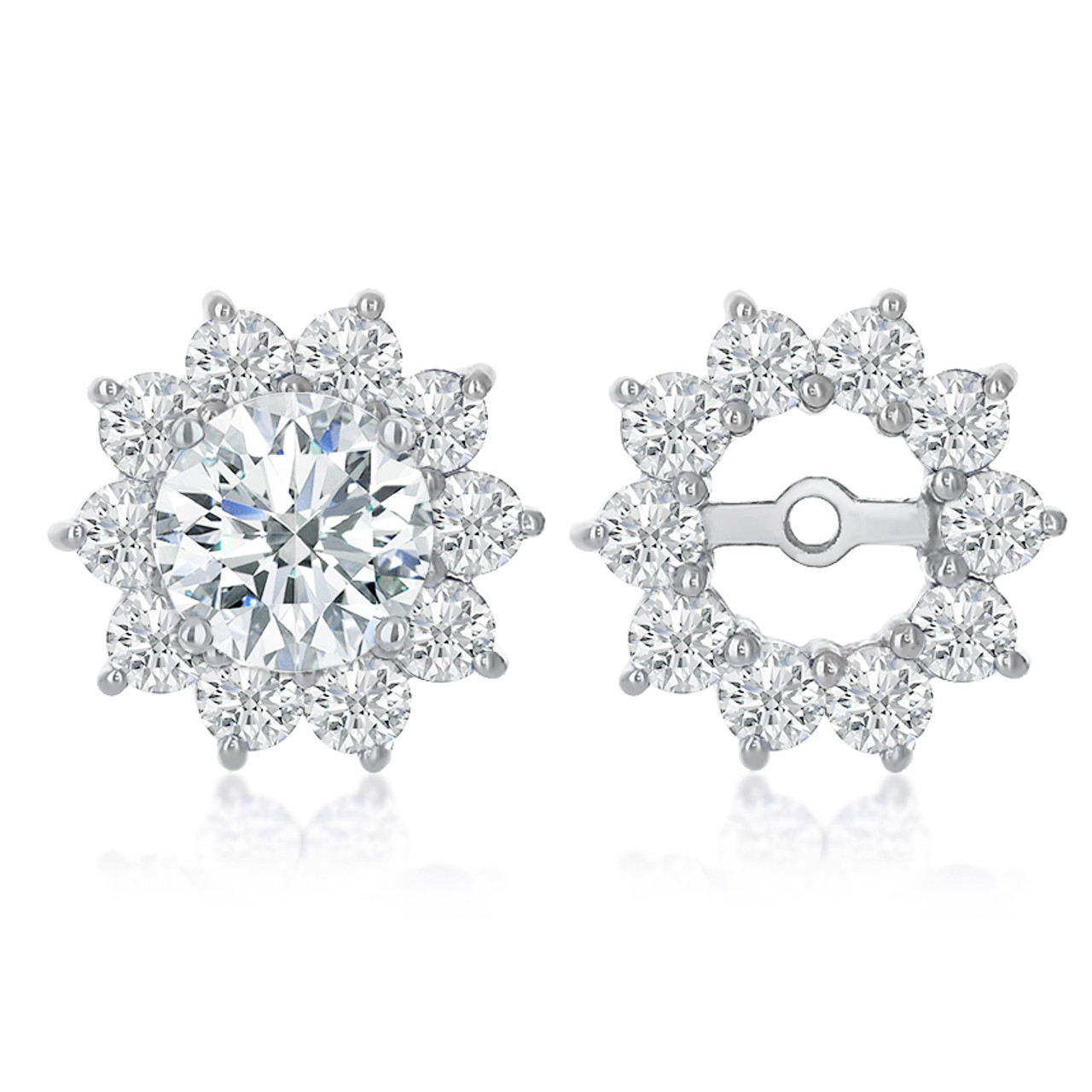 Elizabeth Cubic Zirconia Halo Earring Jacket Enhancers