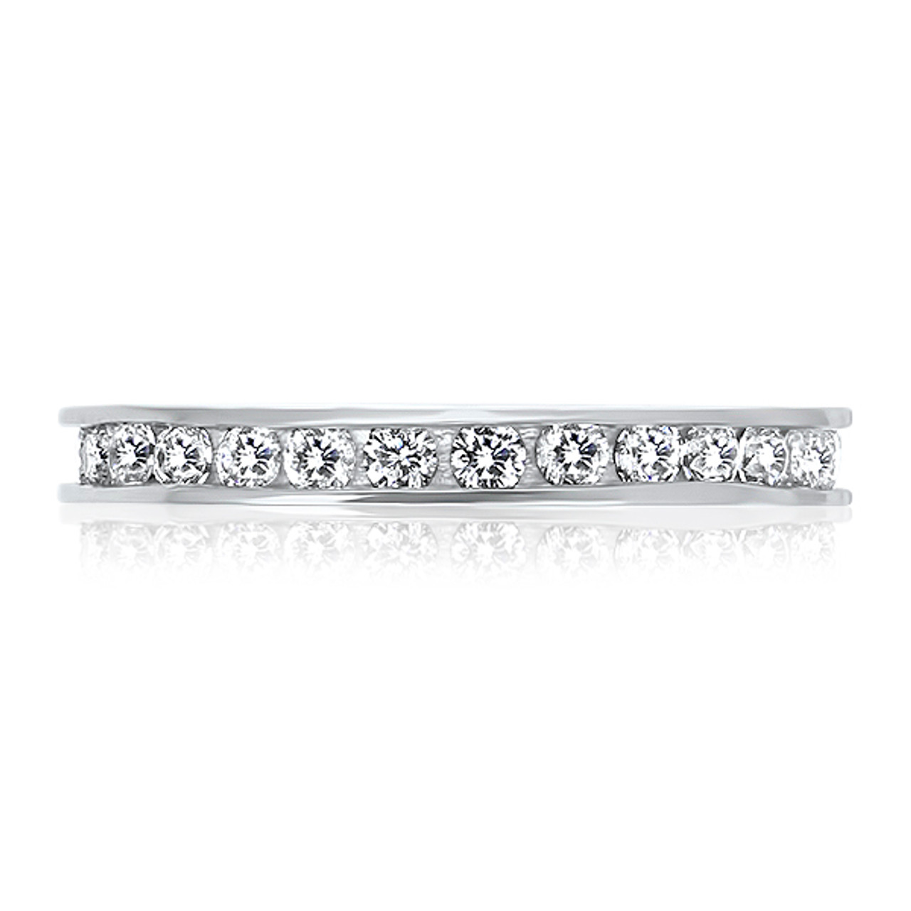 Art Deco Design Eternity Ring Platinum Plated Sterling Silver -  Sweden