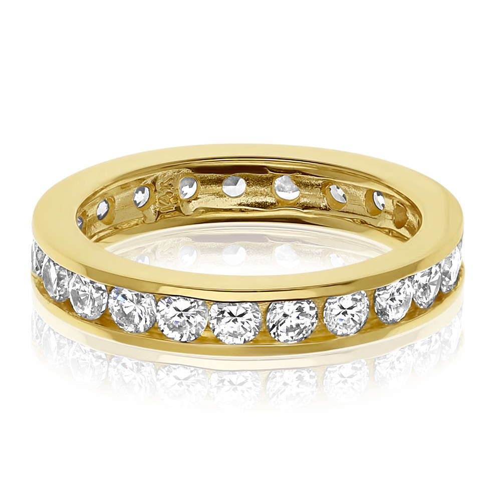 Channel Set Round CZ Eternity Band - Mystique of Palm Beach