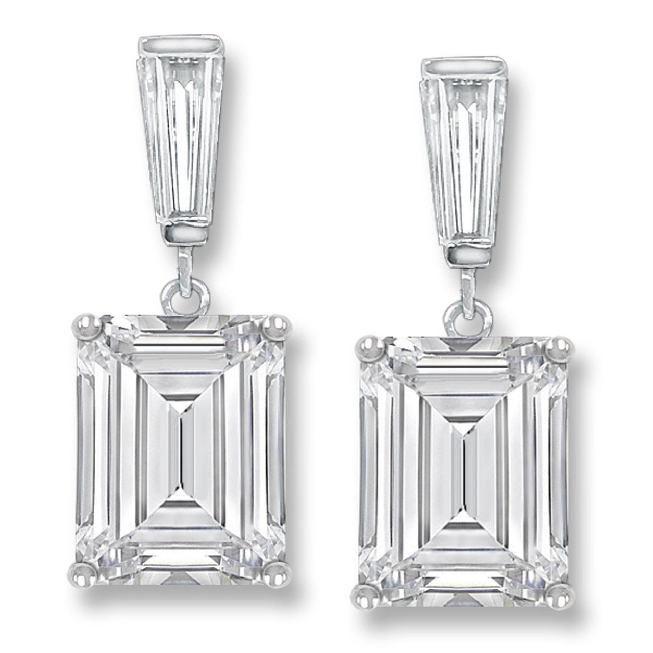 Leto Emerald Cut Drop Earrings