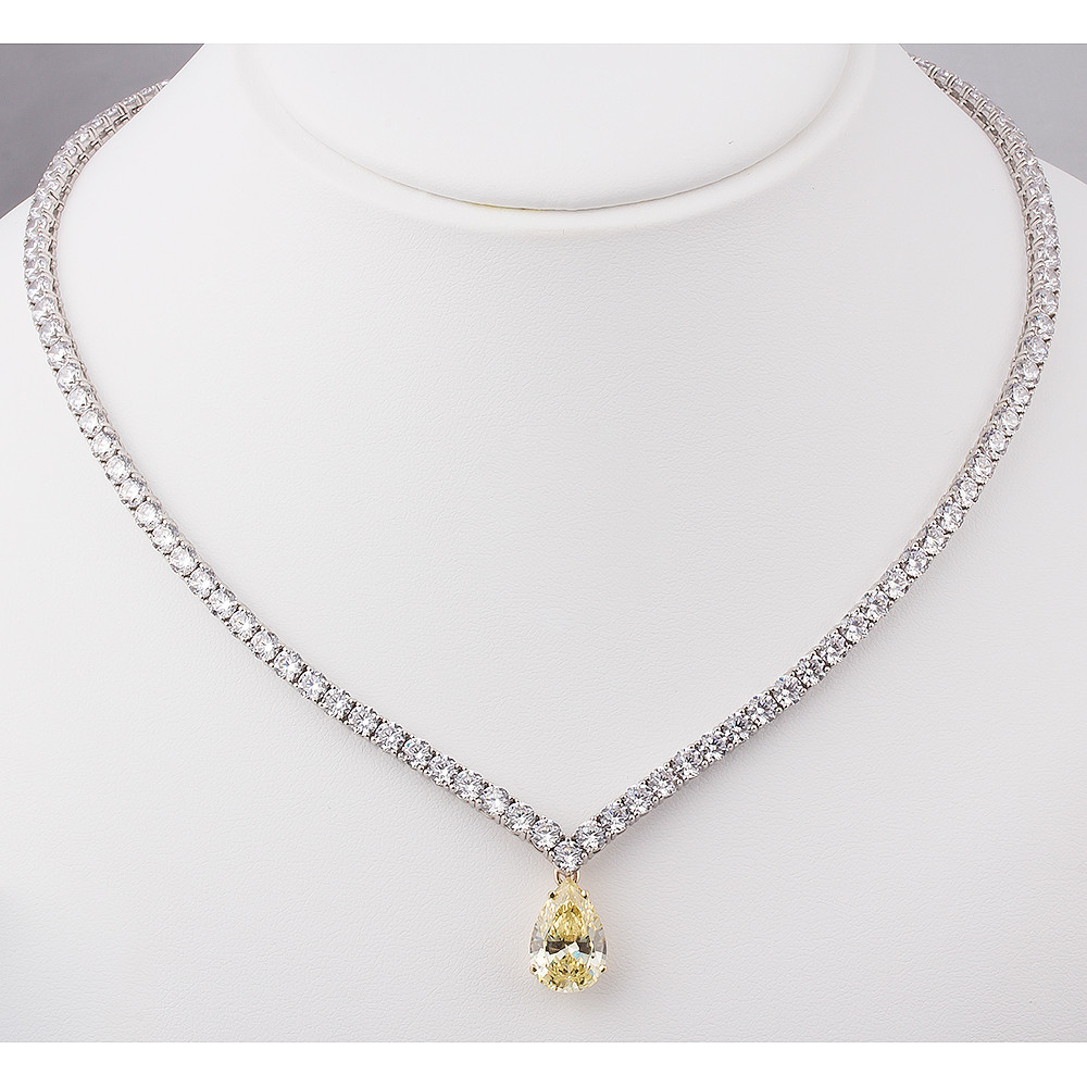 Vネックレス 4539R27WCD-CZ-V-NECKLACE-WITH-