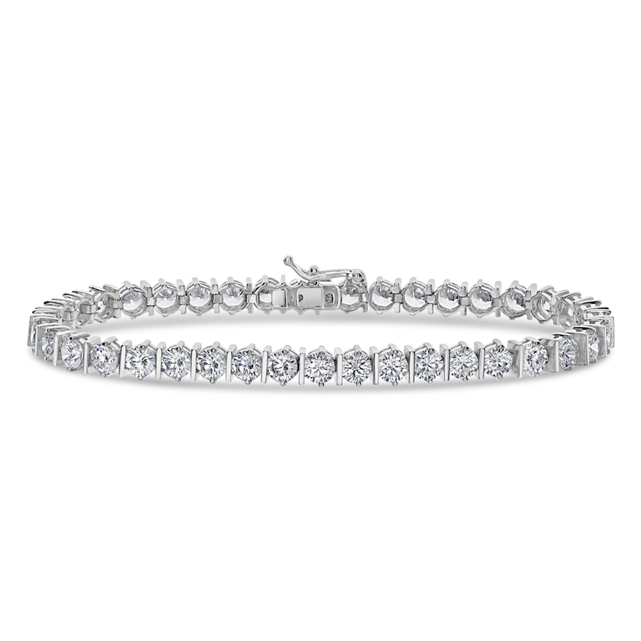 Diamond Bangle Bracelet - Curved Design - White Gold (2 Ctw)