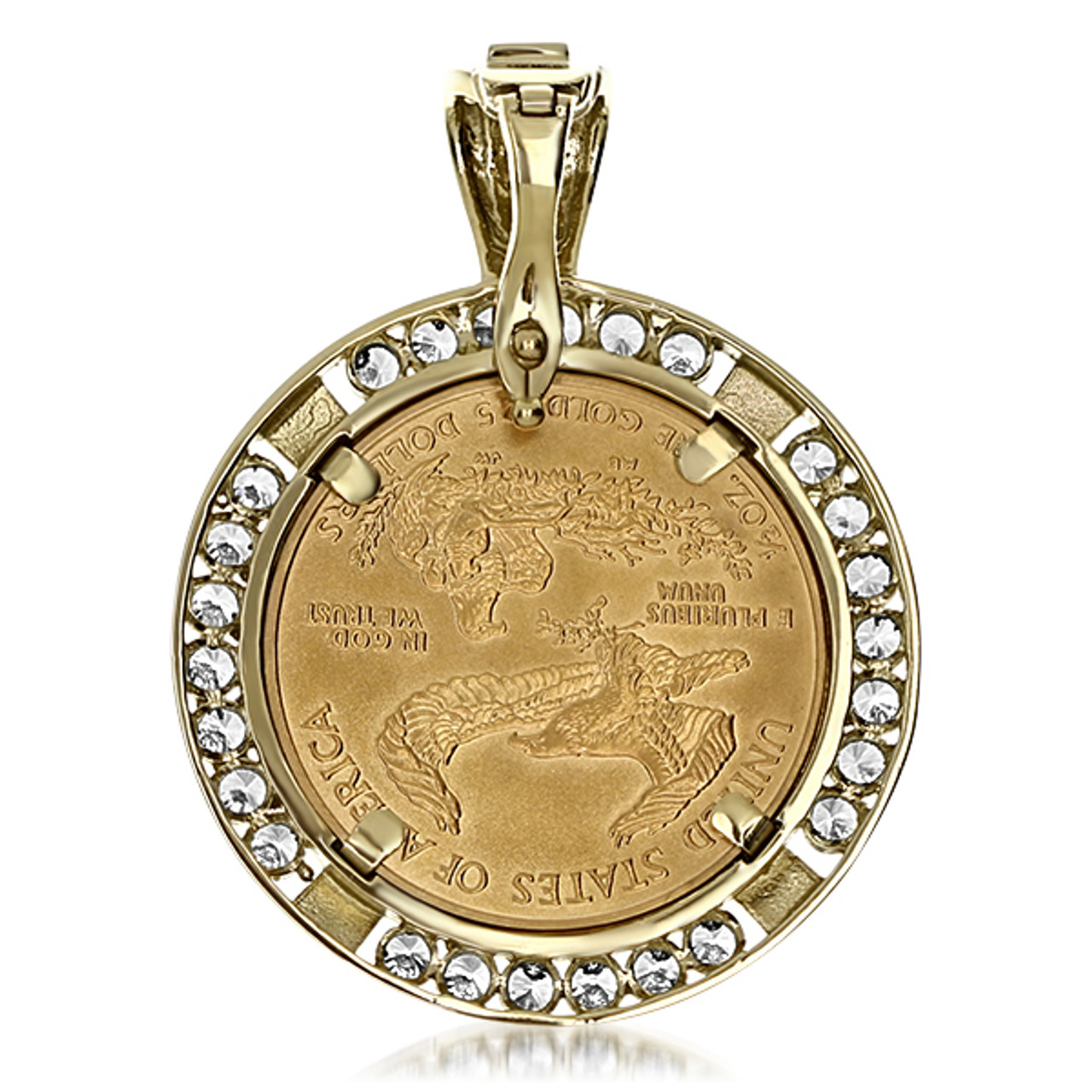 Liberty Channel Set Rounds Coinframe Pendant with 1/2 OZ Coin