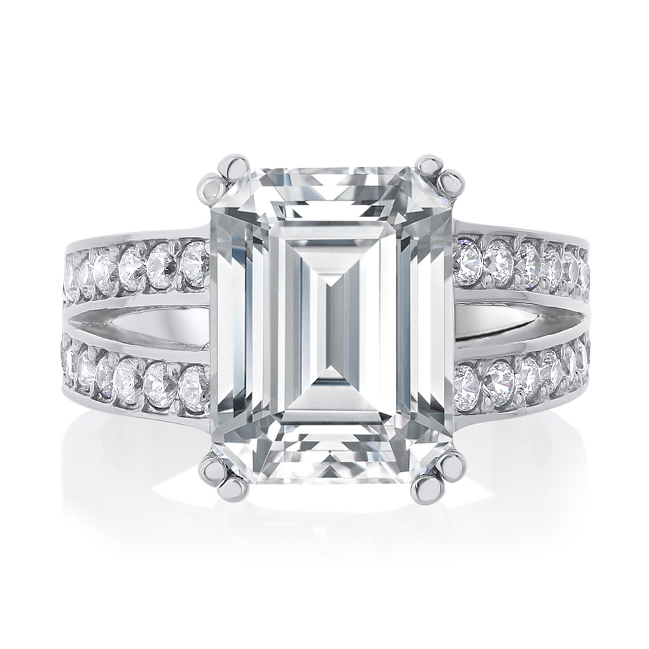 Emerald cut cubic on sale zirconia wedding sets