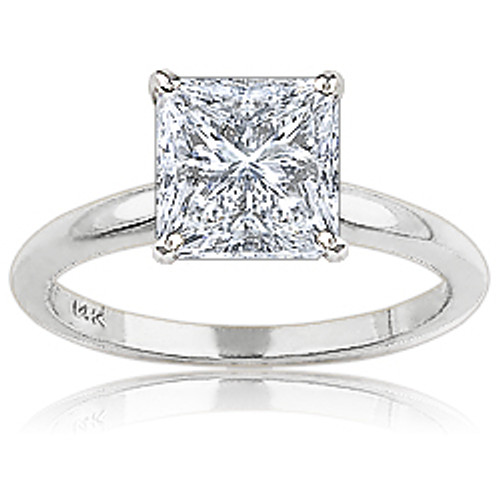 Princess Cut Square CZ Classic Solitaire Engagement Ring Princess Cut Square CZ Classic Solitaire Engagement Ring
