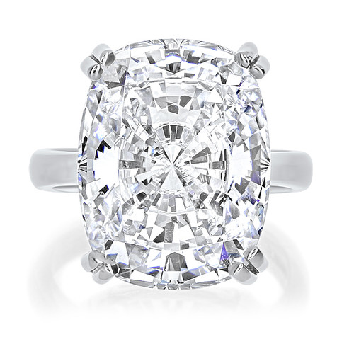 Elongated Cushion Cut Cz Solitaire Engagement Ring 16 0 Ctw